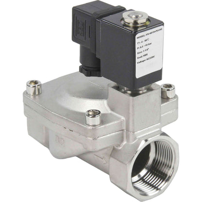 Two way normally closed indirect acting electric solenoid valve DNOVA VS2W-401N-PU-NC G NBR 24V, body material - stainless steel AISI 304, seal - NBR