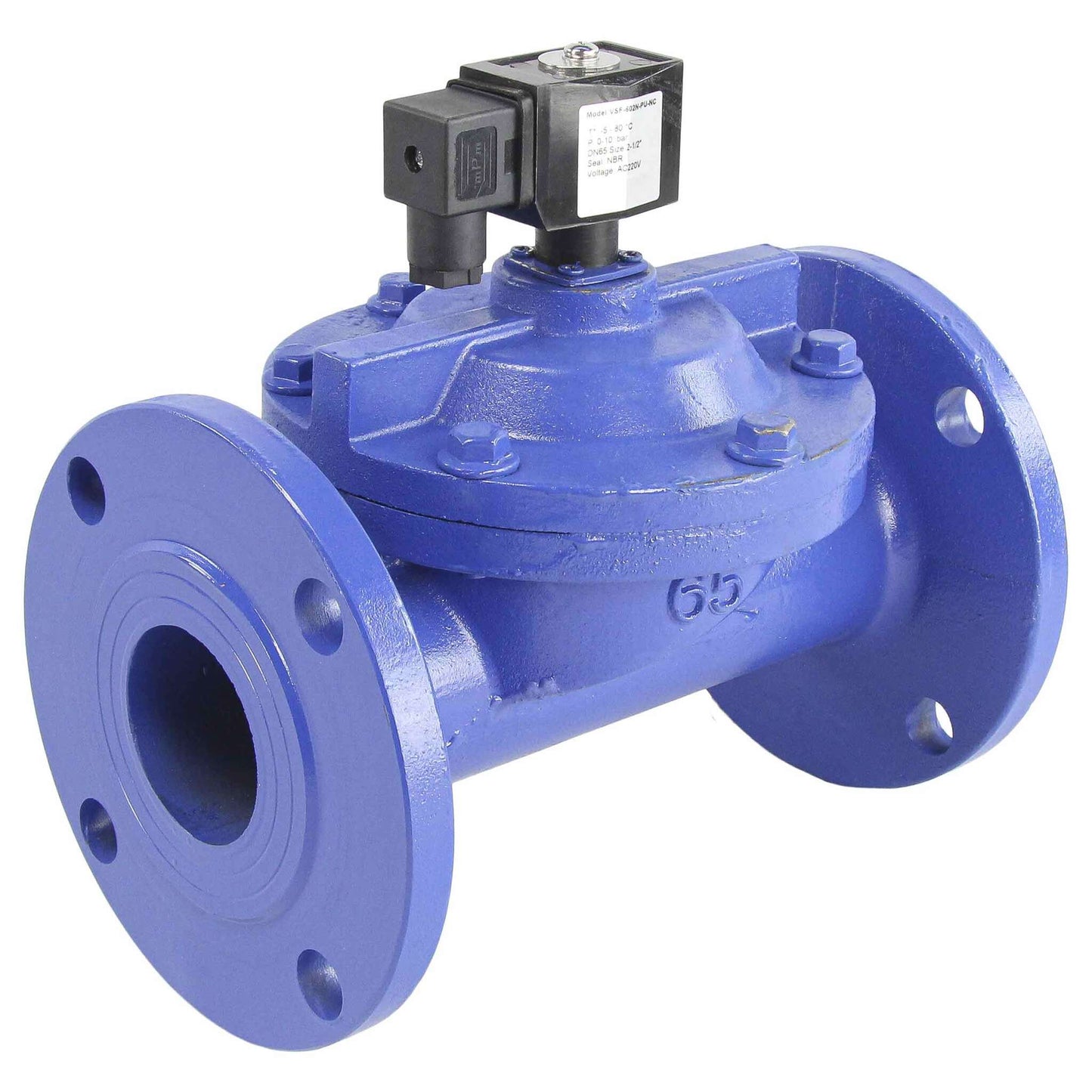 Two way normally closed indirect acting electric solenoid valve DNOVA VSF-602N-PU-NC NBR 220V, body material - cast iron, seal - NBR