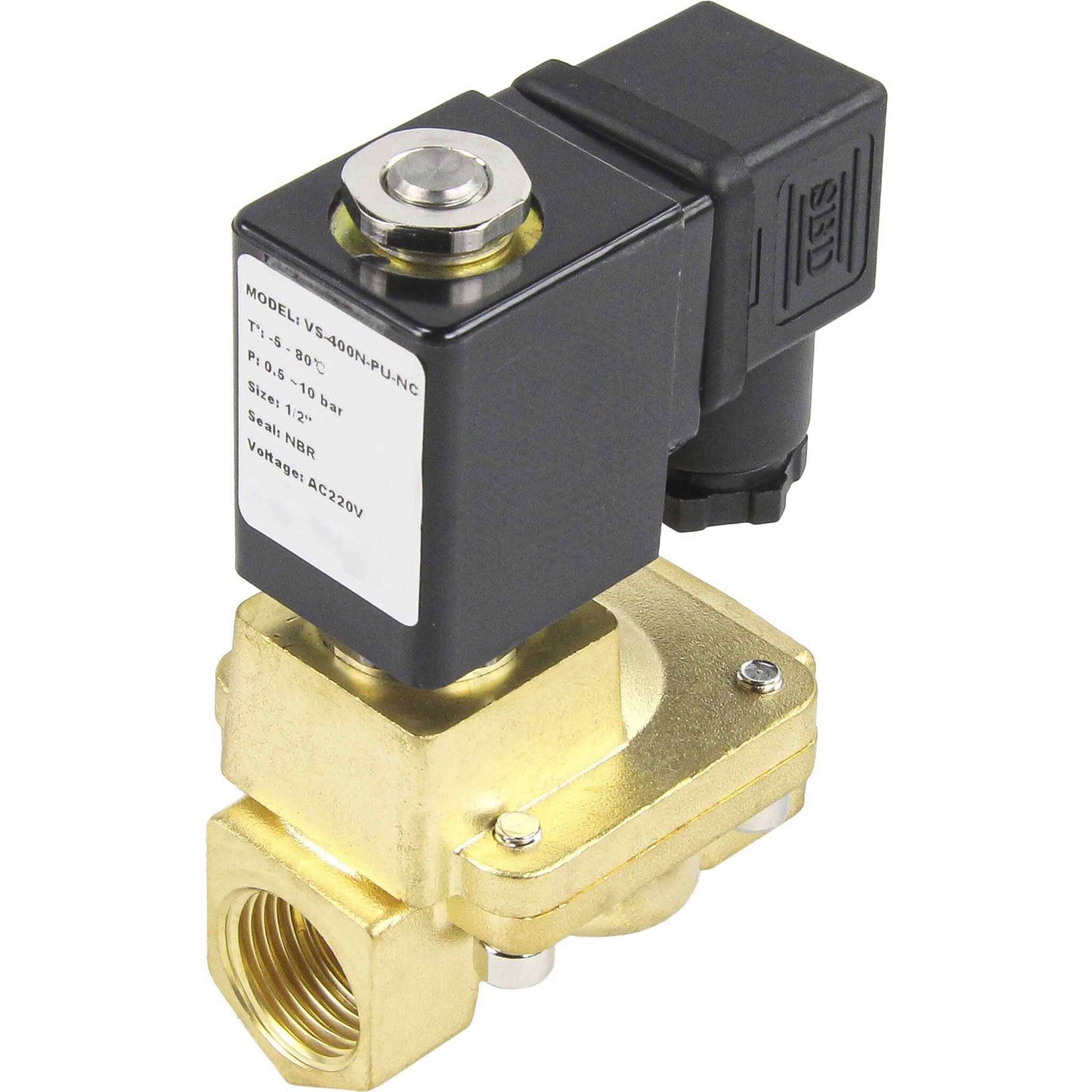 Two way normally closed indirect acting electric solenoid valve DNOVA VS2W-400E-PU-NC G EPDM 24V, body material - brass, seal - EPDM