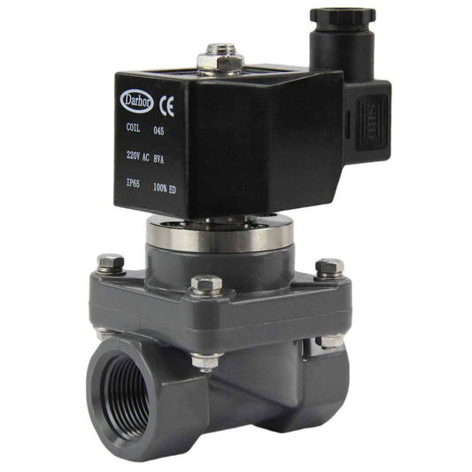 Two way normally closed indirect acting electric solenoid valve DNOVA DHF21-CP-РќР— VITON G 24V, body material - PSP-Fire Resistant Line, seal - Viton