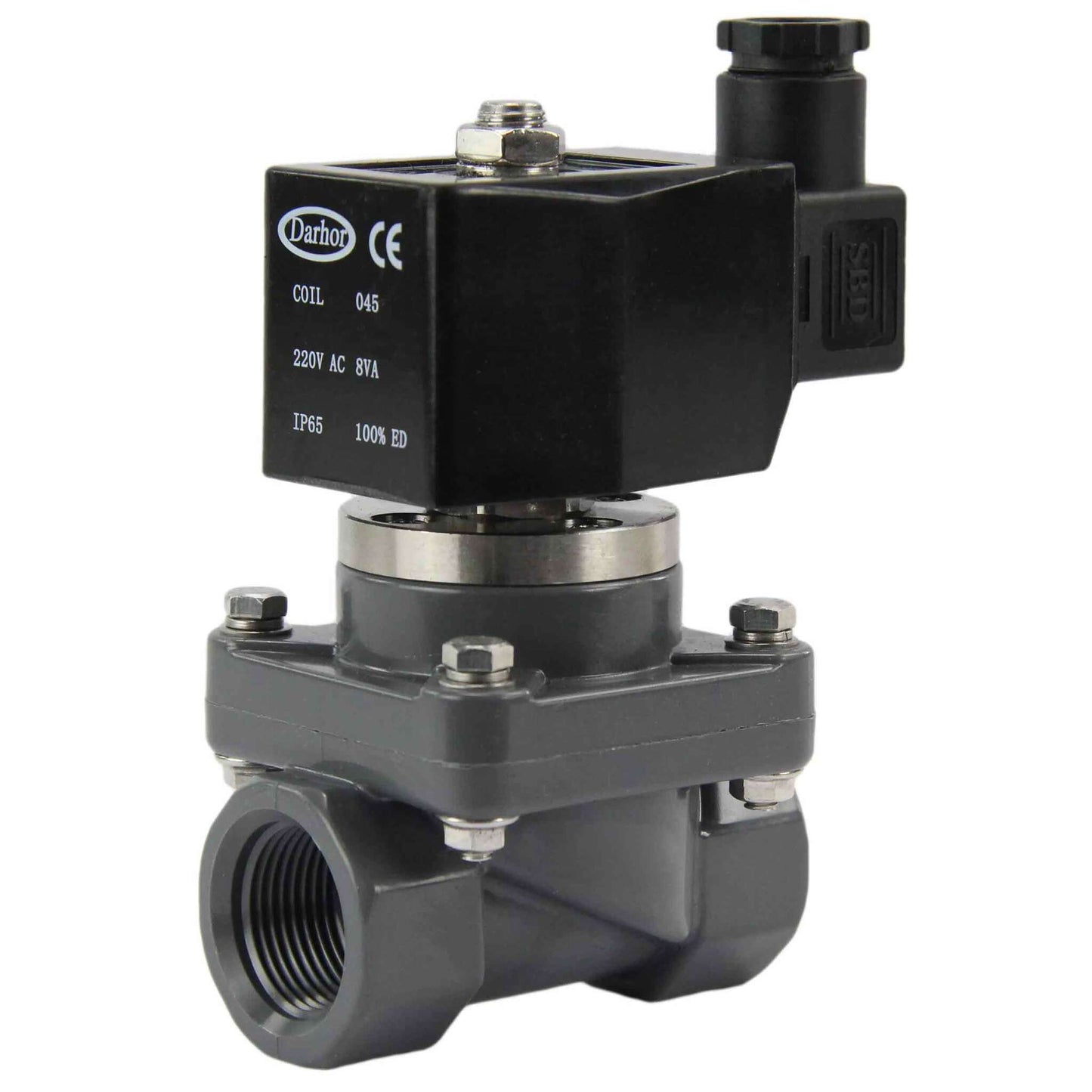 Two way normally closed indirect acting electric solenoid valve DNOVA DHF21-UP-РќР— VITON G 24V, body material - unplasticized polyvinyl chloride, seal - Viton