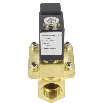 Two way normally closed indirect acting electric solenoid valve DNOVA VS2W-400N-PU-NC G NBR 24V, body material - brass, seal - NBR