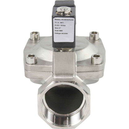 Two way normally closed indirect acting electric solenoid valve DNOVA VS2W-401V-PU-NC G VITON 24V, body material - stainless steel AISI 304, seal - Viton