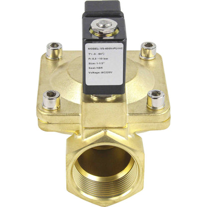Two way normally closed indirect acting electric solenoid valve DNOVA VS2W-400V-PU-NC G VITON 110/220V, body material - brass, seal - Viton
