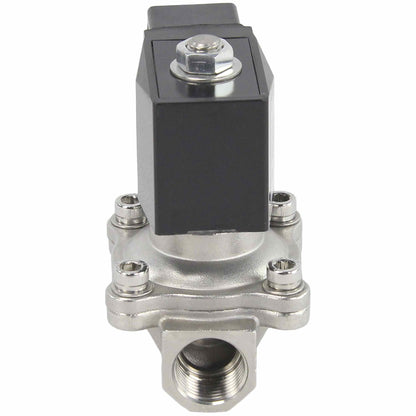 Two way normally closed direct acting electric solenoid valve DNOVA VS2W-201E-NC EPDM 220V, body material - stainless steel AISI 304, seal - EPDM