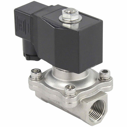 Two way normally closed direct acting electric solenoid valve DNOVA VS2W-201V-NC VITON 24V, body material - stainless steel AISI 304, seal - Viton