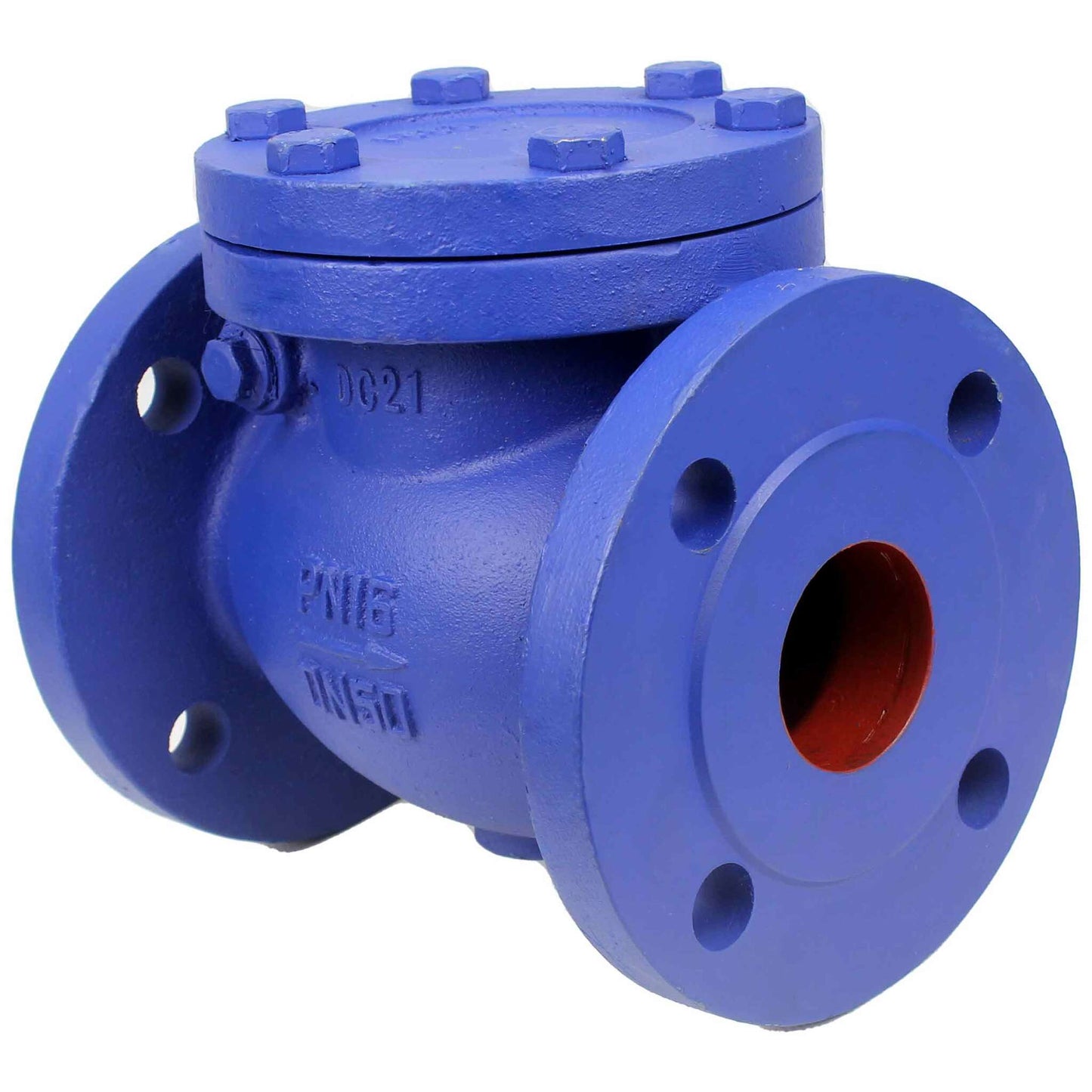 Swing check valve DNOVA 302A, body material - cast iron GG25, closure element material - stainless steel AISI 420, seal - stainless steel