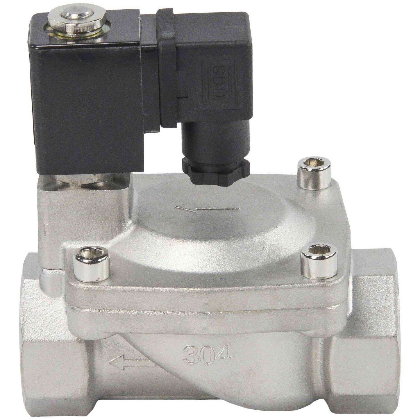 Two way normally closed indirect acting electric solenoid valve DNOVA VS2W-401N-PU-NC G NBR 24V, body material - stainless steel AISI 304, seal - NBR