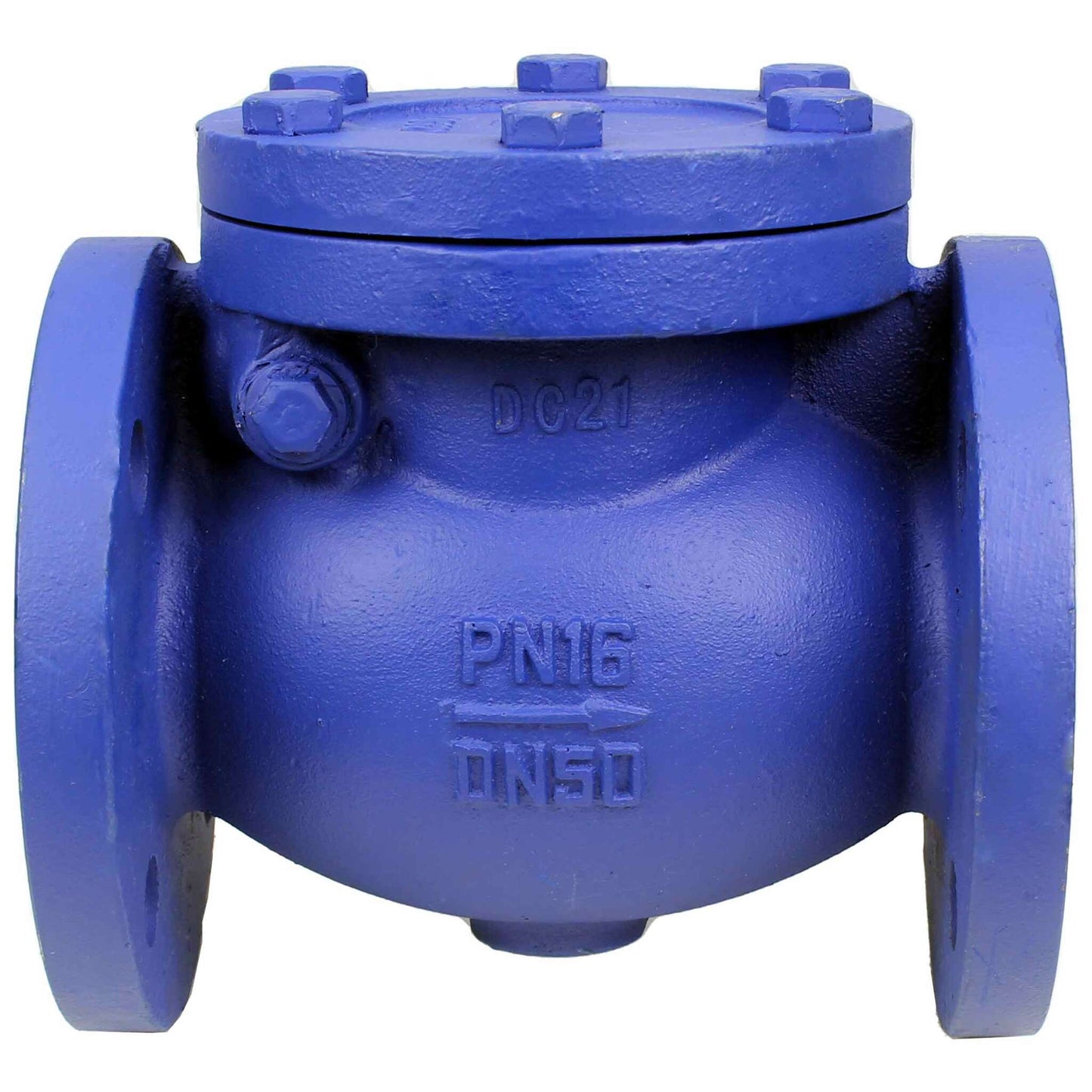 Swing check valve DNOVA 302A, body material - cast iron GG25, closure element material - stainless steel AISI 420, seal - stainless steel