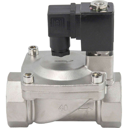 Two way normally closed indirect acting electric solenoid valve DNOVA VS2W-401V-PU-NC G VITON 110/220V, body material - stainless steel AISI 304, seal - Viton