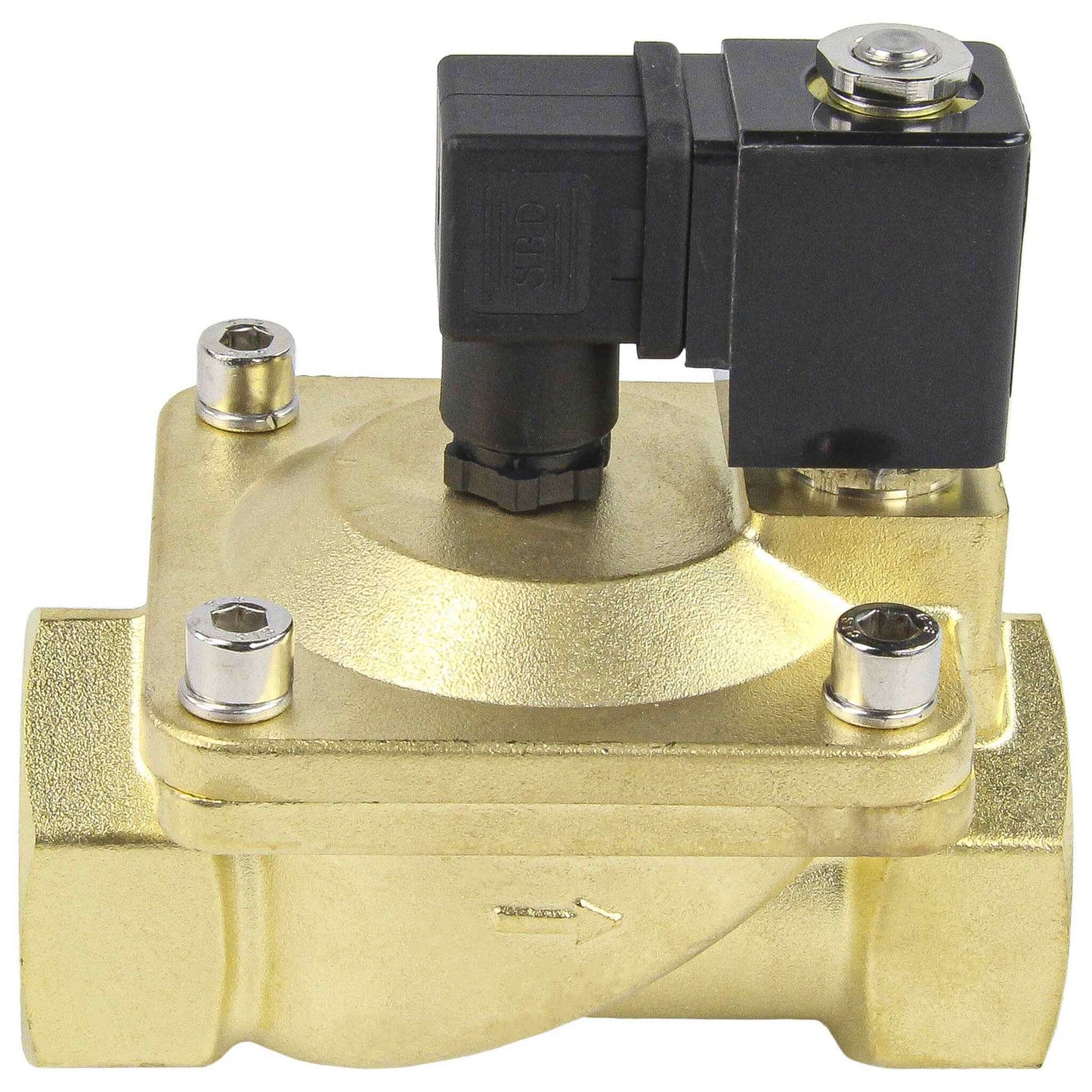 Two way normally closed indirect acting electric solenoid valve DNOVA VS2W-400V-PU-NC G VITON 110/220V, body material - brass, seal - Viton