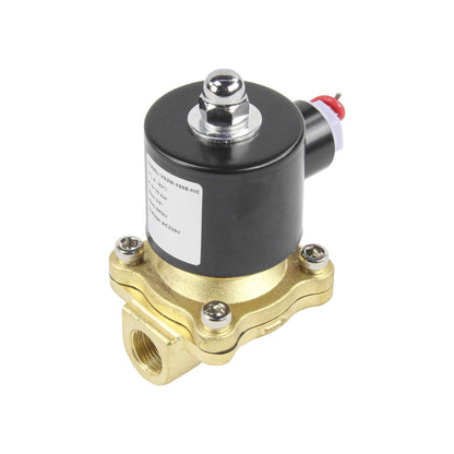 Two way normally closed direct acting electric solenoid valve DNOVA VS2W-100V-NC VITON 220V, body material - brass, seal - Viton