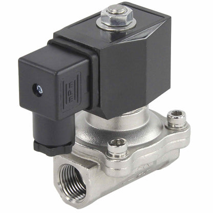 Two way normally closed direct acting electric solenoid valve DNOVA VS2W-201V-NC VITON 110/220V, body material - stainless steel AISI 304, seal - Viton