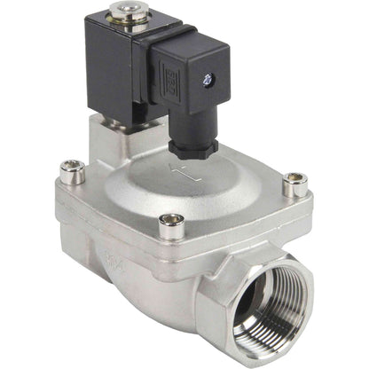 Two way normally closed indirect acting electric solenoid valve DNOVA VS2W-401N-PU-NC G NBR 24V, body material - stainless steel AISI 304, seal - NBR