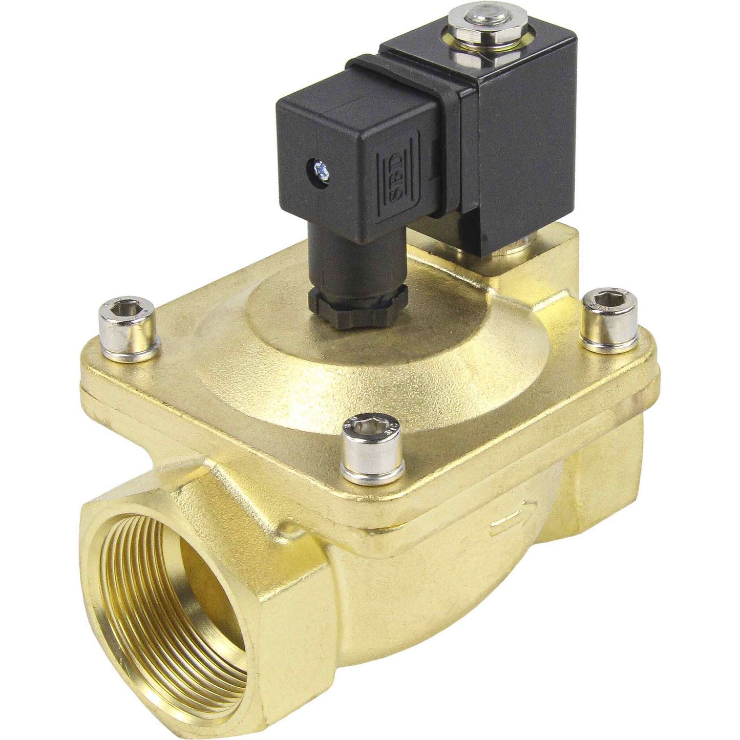Two way normally closed indirect acting electric solenoid valve DNOVA VS2W-400V-PU-NC G VITON 110/220V, body material - brass, seal - Viton