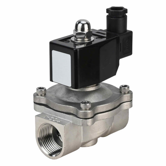Two way normally closed direct acting electric solenoid valve DNOVA VS3W-301E-NC EPDM 220V, body material - stainless steel AISI 304, seal - EPDM