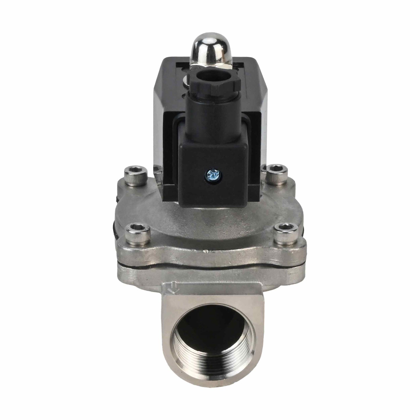 Two way normally open direct acting electric solenoid valve DNOVA VS2W-301V-NO VITON 220V, body material - stainless steel AISI 304, seal - Viton