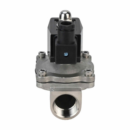 Two way normally open direct acting electric solenoid valve DNOVA VS2W-301V-NO VITON 220V, body material - stainless steel AISI 304, seal - Viton