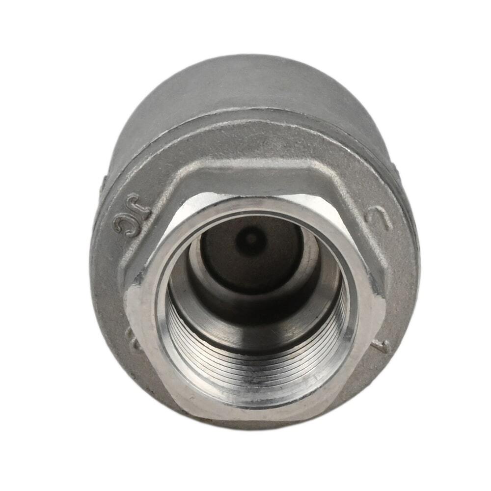 Spring check valve DNOVA VCS3232P-T, body material - stainless steel AISI 316, closure element material - stainless steel AISI 316, seal - PTFE