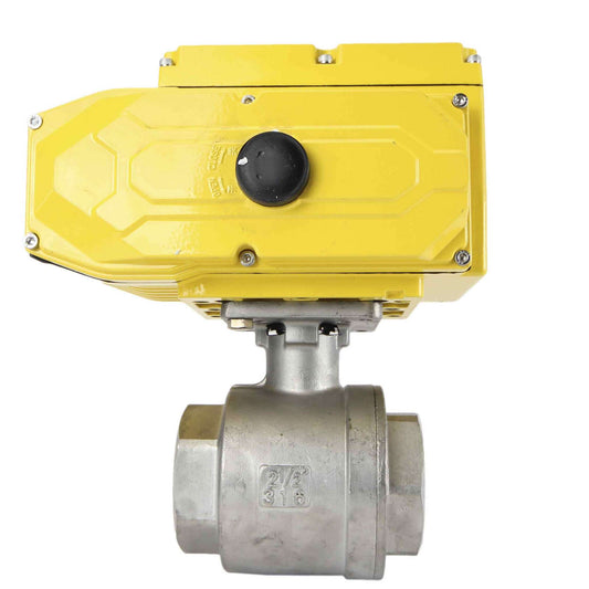 Stainless steel ball valve DNOVA BVMP.316.230-ISO PSI914, body material - stainless steel AISI 316, ball material - stainless steel AISI 316, seal - PTFE, threaded, quarter-turn electric actuator DNOVA-110/220Р’