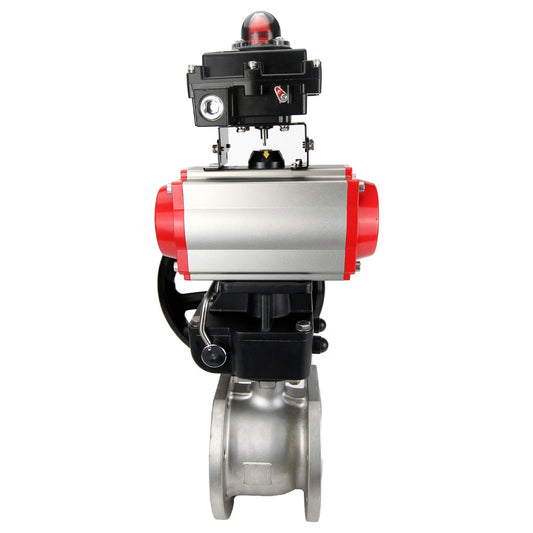 Válvula de bola de acero inoxidable DNOVA BVFP.316, actuador neumático DNOVA DA, reductor HDM, distribuidor neumático 4M310-08 24 V, bloque de final de carrera APL-410N EX