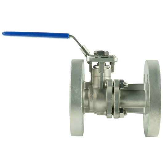 Stainless steel ball valve DNOVA BV3232P(2pc)-FP-F-ISO-H full port, flanged connection Class 150/300, with ISO 5211 mounting pad and handle