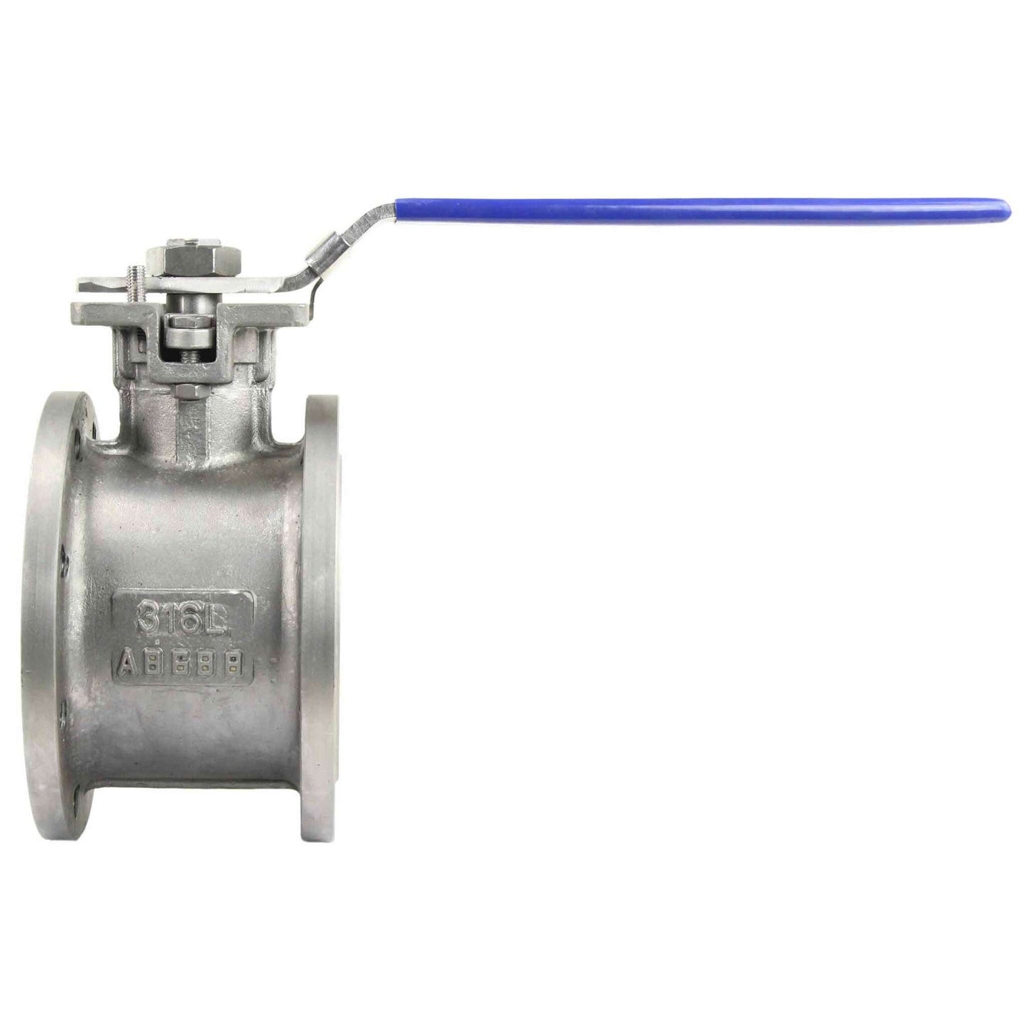 Stainless steel ball valve DNOVA BV3232P-FP-Fb-ISO-H PN16, full port, compact flanged connection Class 150, with ISO 5211 mounting pad and handle