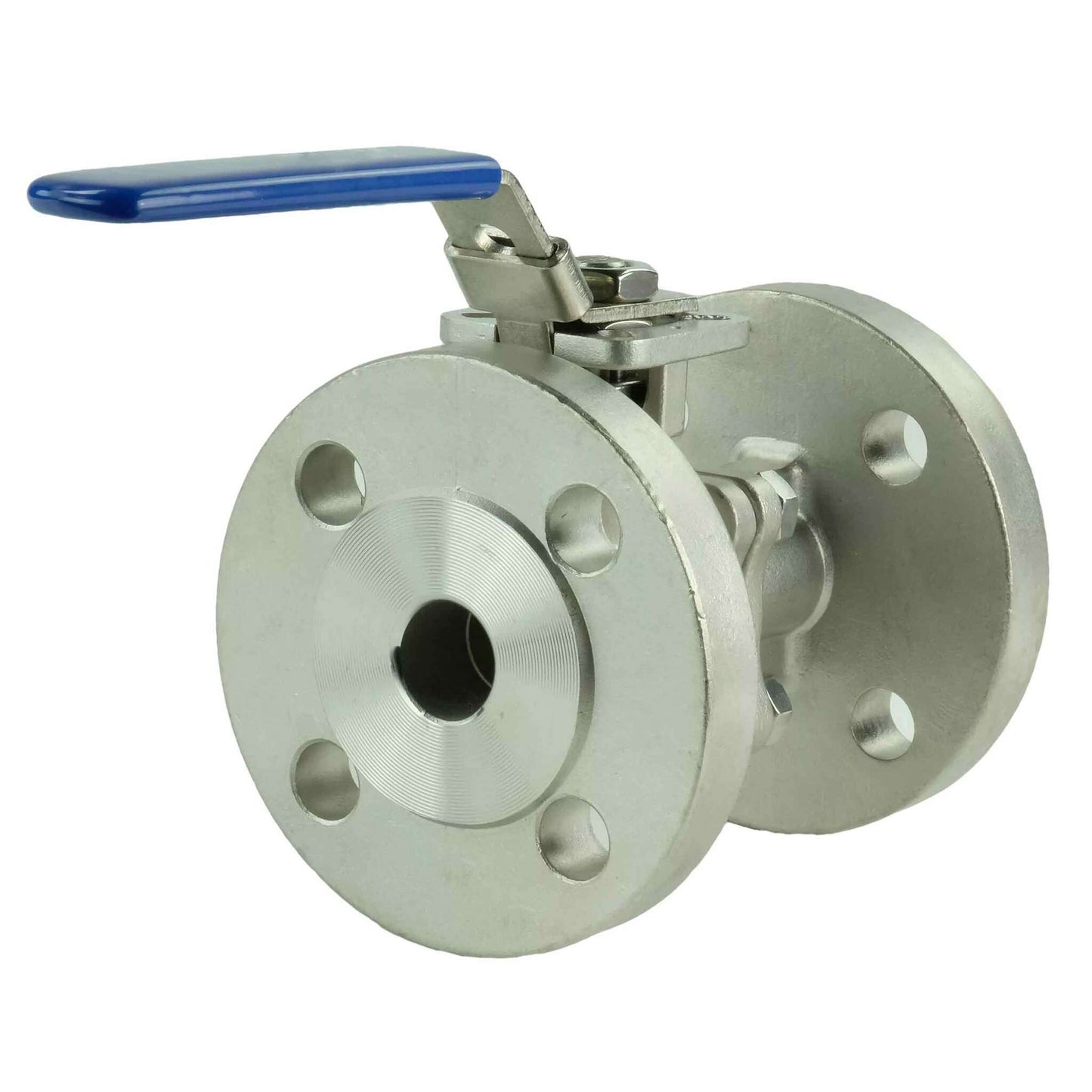 Stainless steel ball valve DNOVA BV3232P(2pc)-FP-F-ISO-H full port, flanged connection Class 150/300, with ISO 5211 mounting pad and handle