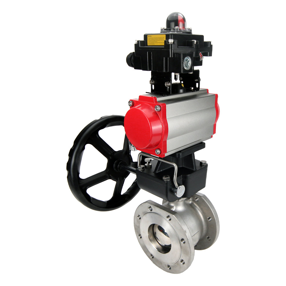Válvula de bola de acero inoxidable DNOVA BVFP.316, actuador neumático DNOVA DA, reductor HDM, distribuidor neumático 4M310-08 24 V, bloque de final de carrera APL-410N EX