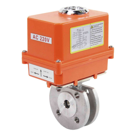 Stainless steel ball valve DNOVA kchmfp-DNOVA-110/220v, body material - stainless steel AISI 316, ball material - stainless steel AISI 316, seal - PTFE, electric actuator operated