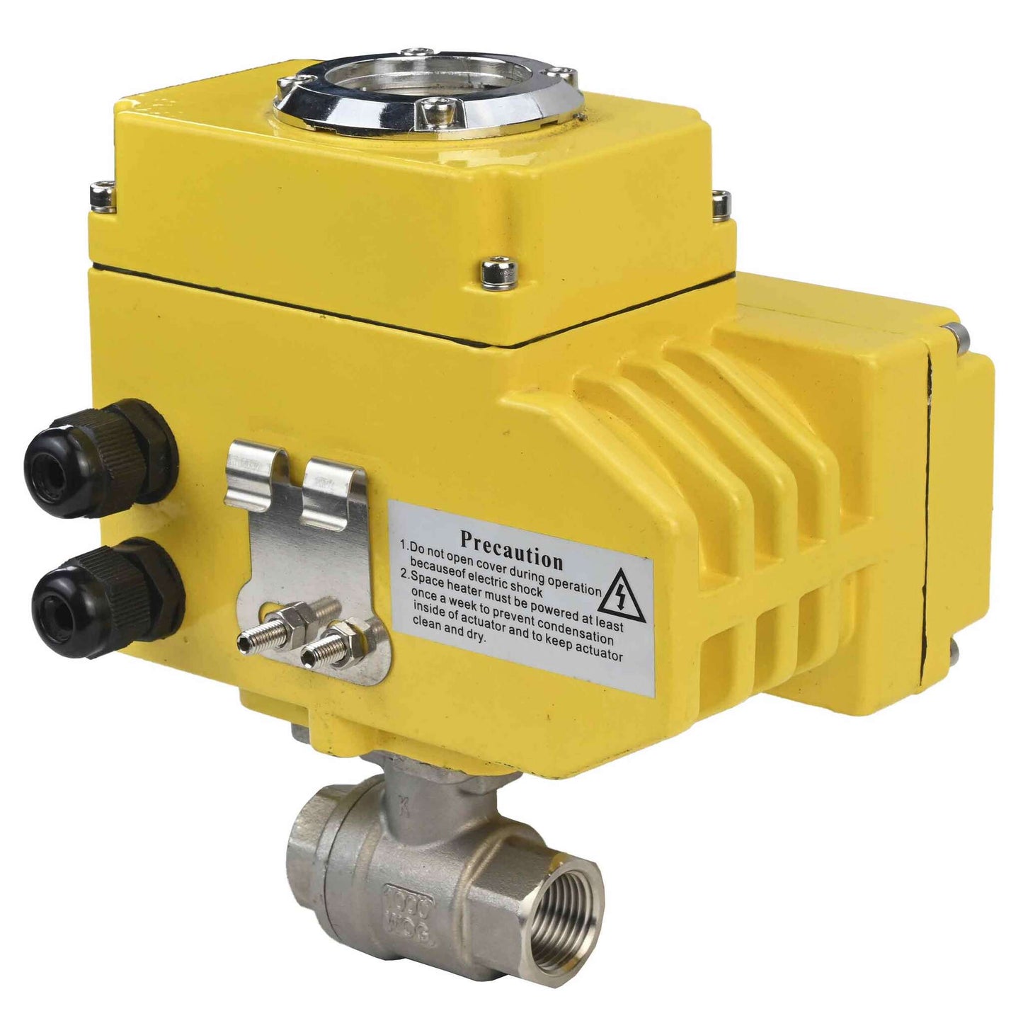Válvula de bola de acero inoxidable DNOVA BVMP.316.230-ISO PSI914 SS316 roscada, actuador eléctrico de cuarto de vuelta DNOVA-003 24 V
