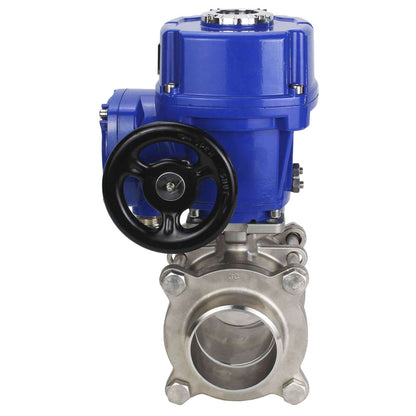 Válvula de bola de acero inoxidable DNOVA BVPP 316.200-ISO PSI914 SS316 paso completo, para soldar, material del cuerpo - acero inoxidable, actuador eléctrico de cuarto de vuelta DNOVA QT-W (M) 380 V