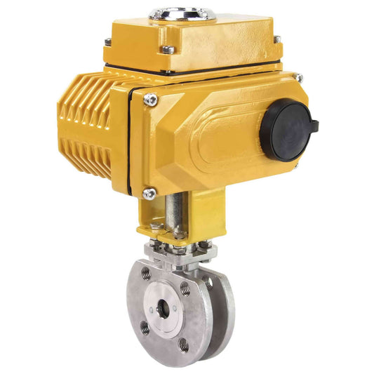 Stainless steel ball valve DNOVA kchmfp-DNOVA-380v, body material - stainless steel AISI 316, ball material - stainless steel AISI 316, seal - PTFE, electric actuator operated