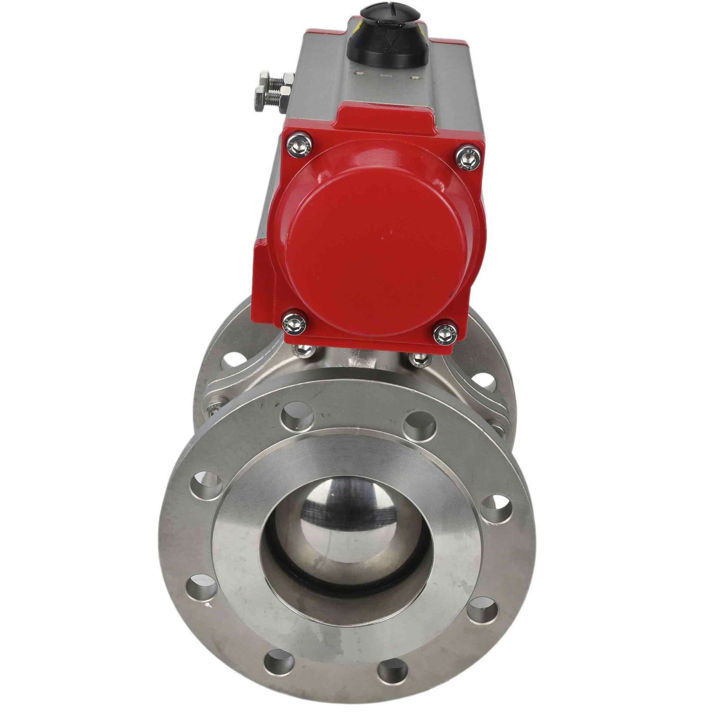 Stainless steel ball valve DNOVA kchfp-DNOVA-sa, body material - stainless steel AISI 316, ball material - stainless steel AISI 316, seal - PTFE, pneumatic actuator operated