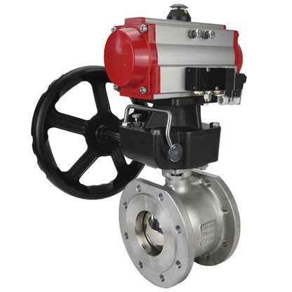 Stainless steel ball valve DNOVA kchfp-DNOVA-da-hdm-4m310-110/220v, body material - stainless steel AISI 316, ball material - stainless steel AISI 316, seal - PTFE, pneumatic actuator operated