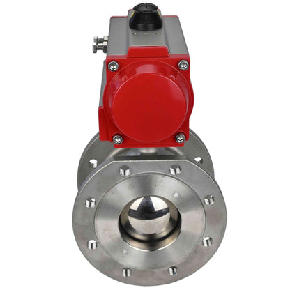 Stainless steel ball valve DNOVA kchmfp-DNOVA-sa, body material - stainless steel AISI 316, ball material - stainless steel AISI 316, seal - PTFE, pneumatic actuator operated