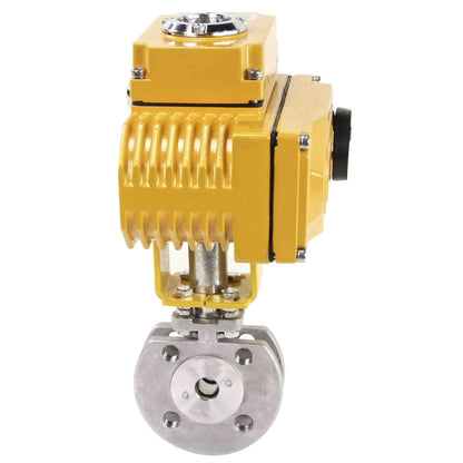 Stainless steel ball valve DNOVA kchmfp-DNOVA-24v, body material - stainless steel AISI 316, ball material - stainless steel AISI 316, seal - PTFE, electric actuator operated