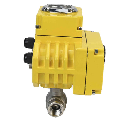Válvula de bola de acero inoxidable DNOVA BVMP.316.230-ISO PSI914 SS316 roscada, actuador eléctrico de cuarto de vuelta DNOVA-003 24 V