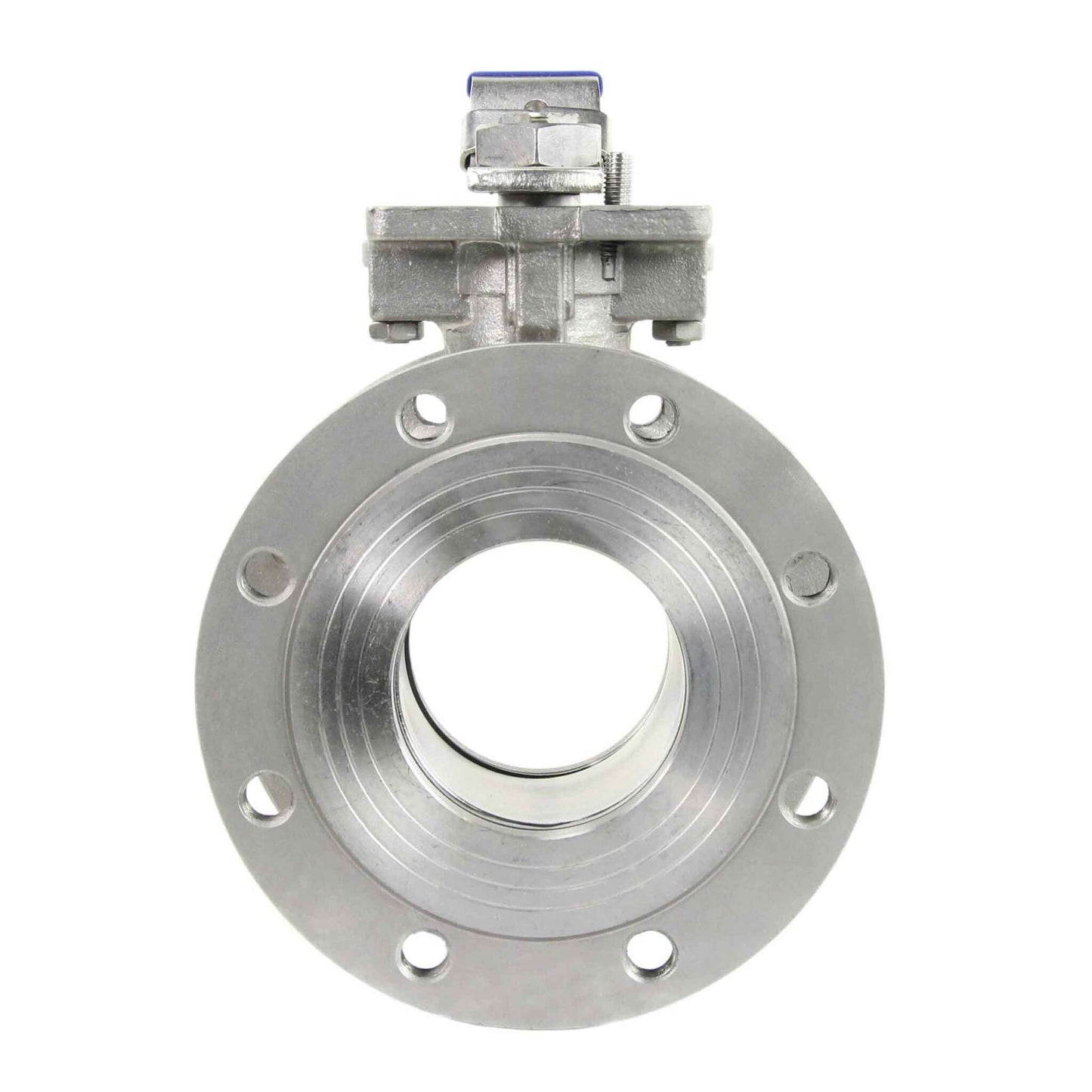 Stainless steel ball valve DNOVA BV3232P-FP-Fb-ISO-H PN16, full port, compact flanged connection Class 150, with ISO 5211 mounting pad and handle