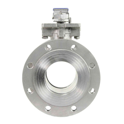 Stainless steel ball valve DNOVA BV3232P-FP-Fb-ISO-H PN16, full port, compact flanged connection Class 150, with ISO 5211 mounting pad and handle