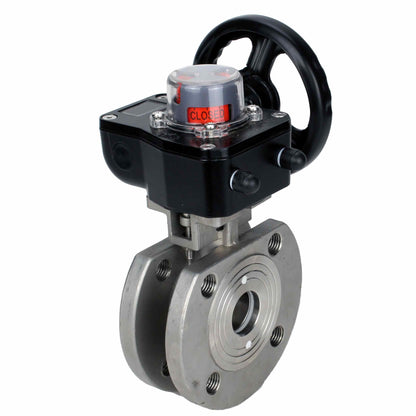 Válvula de bola de acero inoxidable DNOVA kchmfp_hgb, material del cuerpo - acero inoxidable AISI 316, material de la bola - acero inoxidable AISI 316, junta - PTFE, accionada por maneta