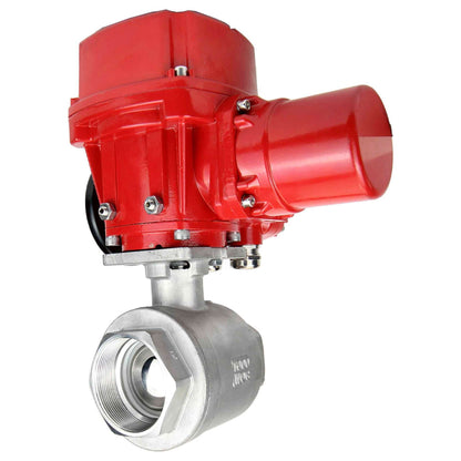 Stainless steel ball valve DNOVA kchmp-DNOVA-ex-110/220v, body material - stainless steel AISI 316, ball material - stainless steel AISI 316, seal - PTFE, electric actuator operated