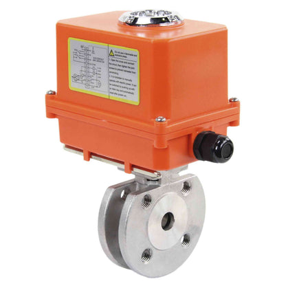 Stainless steel ball valve DNOVA kchmfp-DNOVA-110/220v, body material - stainless steel AISI 316, ball material - stainless steel AISI 316, seal - PTFE, electric actuator operated