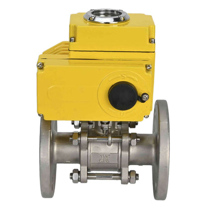 Stainless steel ball valve DNOVA ksfpt-304-180-24v, body material - stainless steel AISI 304, ball material - stainless steel AISI 304, seal - PTFE, electric actuator operated