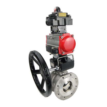 Válvula de bola de acero inoxidable DNOVA BVFP.316, actuador neumático DNOVA DA, reductor HDM, distribuidor neumático 4M310-08 220 V, bloque de final de carrera APL-410N EX