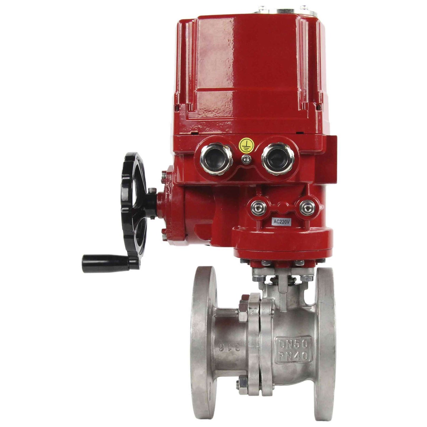 Stainless steel ball valve DNOVA kchfp-DNOVA-ex-110/220v, body material - stainless steel AISI 316, ball material - stainless steel AISI 316, seal - PTFE, electric actuator operated