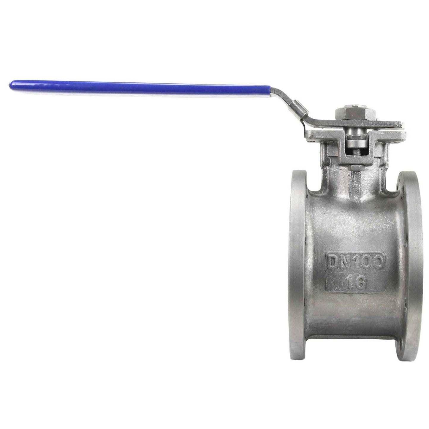 Stainless steel ball valve DNOVA BV3232P-FP-Fb-ISO-H PN16, full port, compact flanged connection Class 150, with ISO 5211 mounting pad and handle