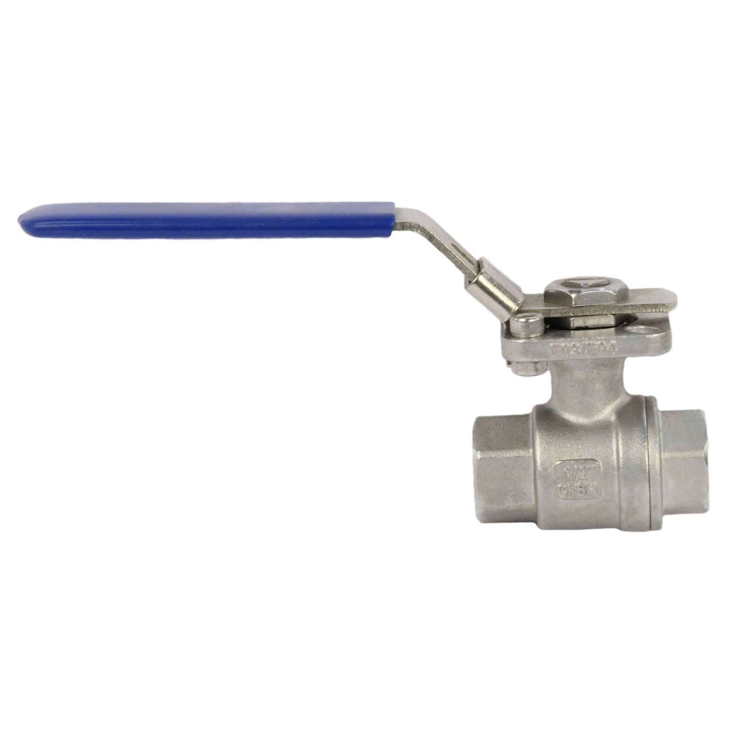 Stainless steel ball valve DNOVA BV3232P(2pc)-FP-T-ISO-H PN63, full port, Threaded connection, with ISO 5211 mounting pad and handle