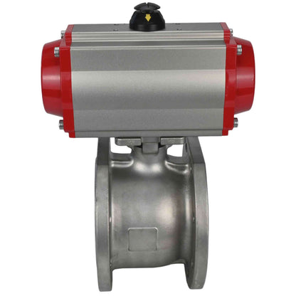 Stainless steel ball valve DNOVA kchmfp-DNOVA-da-4m310-110/220v, body material - stainless steel AISI 316, ball material - stainless steel AISI 316, seal - PTFE, pneumatic actuator operated