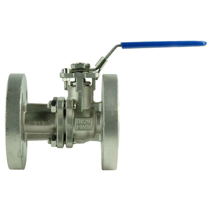 Stainless steel ball valve DNOVA BV3232P(2pc)-FP-F-ISO-H full port, flanged connection Class 150/300, with ISO 5211 mounting pad and handle